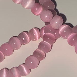 pink Gemstone - Natural cat eye Bead 4 mm G1873