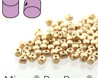 Czech Beads Minos Par Puca, 1-hole  2.5 x 3 mm LIGHT GOLD MATTE