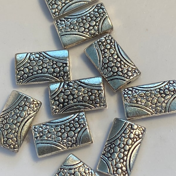 silver Color rectangular flat Spacer metal Beads  M1055