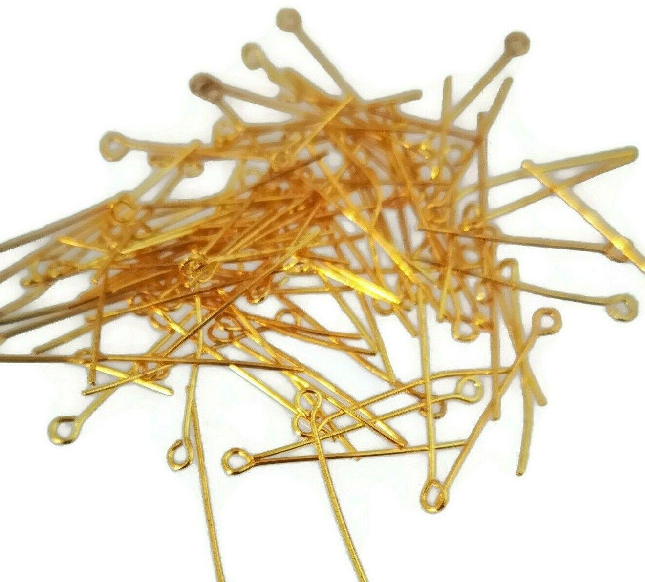 100pcs Metal Gold Color Eye Pin 2.6cm Jewelry Making Beads Etsy UK