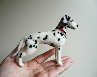 Dalmation dog soft sculpture needle felted