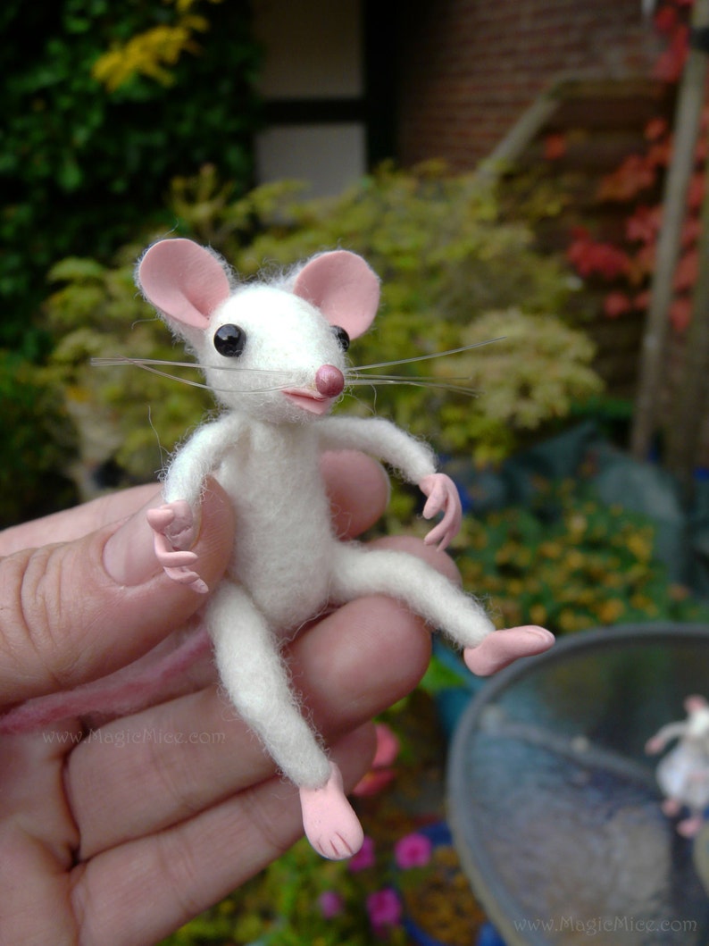 Felted Mice. Needle Felted Merino Wool. Lovely Mama and Baby Mouse With Antique Tin Pram OOAK Etsy