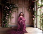 Pink Panelled Wall Digital Backdrop: Maternity Photography Overlay (PNG)