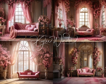 Barbie digital backdrop, pink rooms, elegant barbie, beautiful room digital, portrait, studio backdrop, maternity backdrop, princess room,