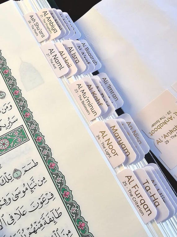 Pink Quran Tabs | Premium Vinyl + Gold Foil Complete Quran