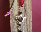 F. Shepherd 39 s Hook Bookmark, ladybug charm, halloween pumpkins, oil slick bead, skull, flowers, metal bookmarks, beaded bookmarks, 3RED
