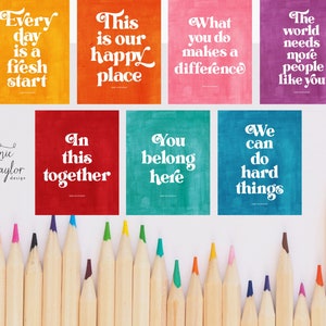 Teacher Classroom Prints, Set of 7, GIFT FOR TEACHERS - Digital