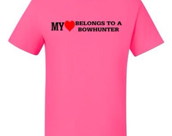 Hunting Decal /"My heart belongs to a bowhunter/"