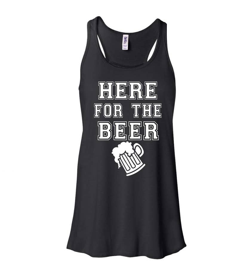 Here for the Beer Flowy Racerback Tank woman's Workout - Etsy