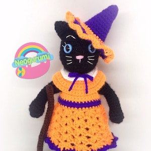 Kitty Witch - halloween cat witch doll amigurumi crochet pattern