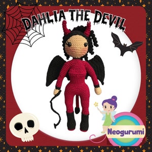 Dahlia the Devil Halloween Doll - Amigurumi Crochet Pattern pdf