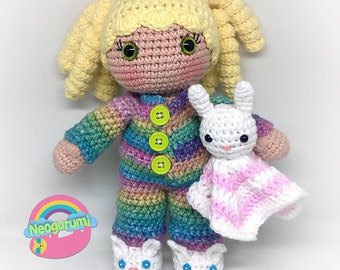 Hailey Doll -  amigurumi dress up doll crochet pattern with 4 outfits
