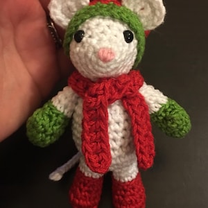 Christmas mouse doll animal ornament amigurumi crochet pattern image 1