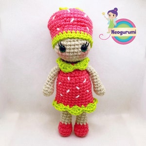 Strawberry Girl -  amigurumi doll crochet pattern