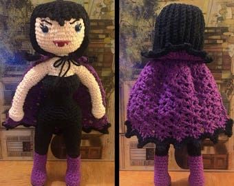 ヴァンパイアのハロウィン人形「ヴィヴィアナ」 - あみぐるみ編み図