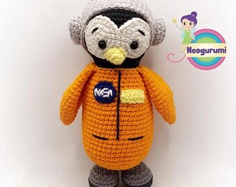 Astro Penguin - amigurumi crochet doll animal pattern pdf