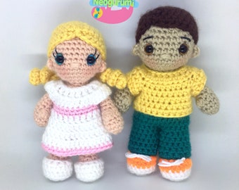 Pocket Pals - dress up doll/dolls play set amigurumi crochet pattern