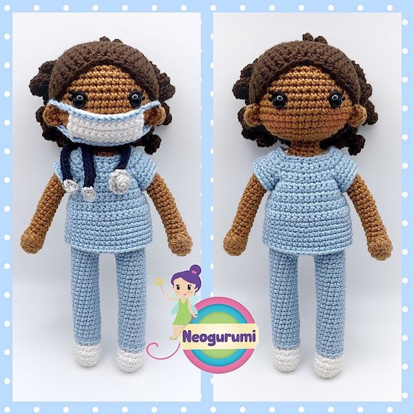 Nina the Nurse Amigurumi crochet doll pattern pdf