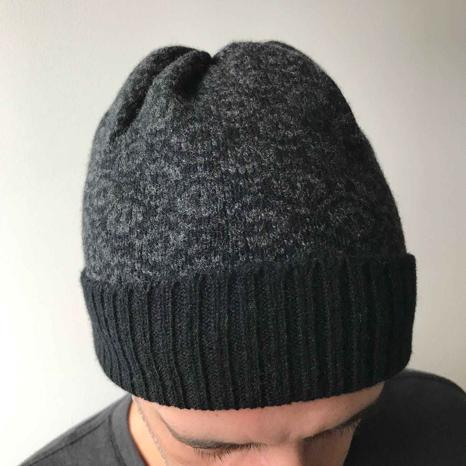 Men's Black Lambswool Beanie Hat Men's Beanie Hat Etsy
