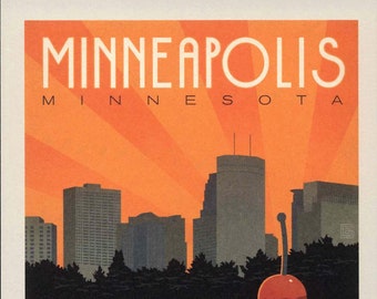 Minneapolis MN, Minneapolis, Jardin de sculptures, coloré, carte postale de style affiche R909375