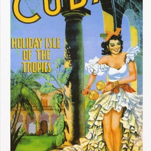 Annonce vintage de tourisme de voyage à Cuba, imprimée aux États-Unis, carte postale vintage moderne R017863