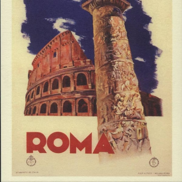 Rome, Roma, Italy, Colosseum, Travel Poster Style Modern Postcard Z044000