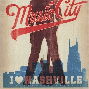 Nashville TN, Tennessee, I Love Music City, Style Poster de voyage, Carte postale Z729157