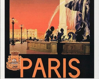 Visit, Travel, Paris, France, Colorful, Modern Vintage Greeting Card NCC001160