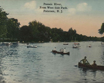 - Little Spring Landscape Print - New Jersey Postcard Vintage 1910/'s Historic Landmark Antique East Side Park Mansion in Paterson