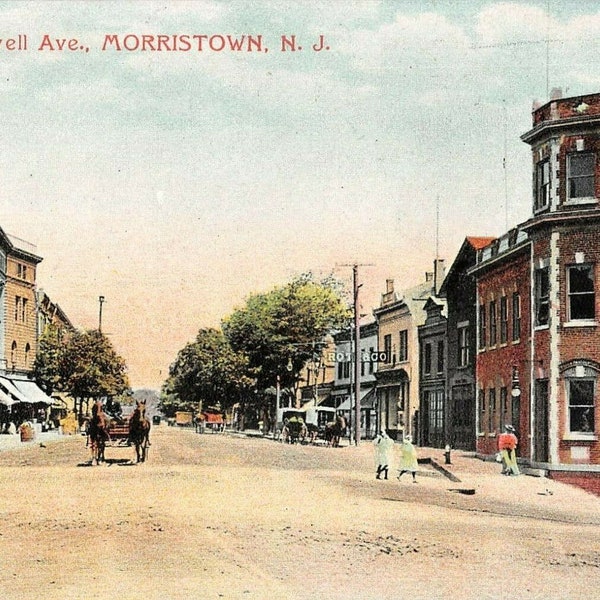 Morristown NJ, New Jersey, Speedwell Ave, 1908, Morris County, Vintage Modern Greeting Card NCC000555