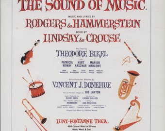 Spectacle de Broadway, The Sound of Music, Mary Martine, Rodgers and Hammerstein, Lunt-Fontanne Theatre, carte postale moderne non utilisée R1284