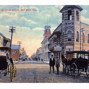 Duval St View, Key West, Floride, vers 1910 Carte postale d'inspiration vintage couleur R262532