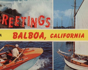 Balboa CA, California, Greetings, Unused c1960s, Original Vintage Postcard CA1307