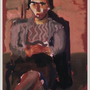 Mark Rothko, femme assise sans titre avec les jambes croisées des années 1930, art moderne, artiste américain, carte postale non utilisée vintage 1998 R001670