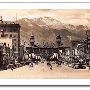 Carte postale moderne Pikes Peak, Colorado Springs, CO, REPRO R729621