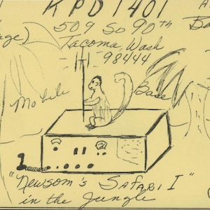 QSL Karte KPD-1401 Tacoma WA - Vintage Ham Radio Postkarte – 1960s AM Radio Ephemera - QS475004