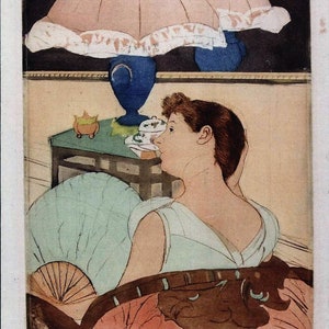 Mary Cassatt, The Lamp, c1890, American, Fine Art, Vintage Modern Greeting Card NCC999733