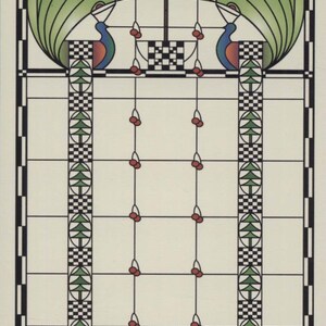 David Hunter, Fenêtre viennoise à double paon, 1908, CARTE POSTALE moderne ART001307