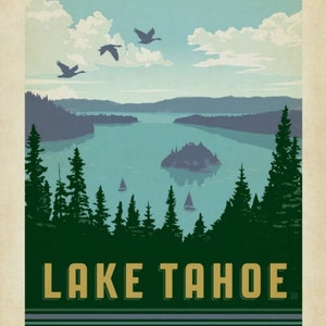 Emerald Bay, Lake Tahoe, Californie, Nevada, Carte postale style Poster R000545