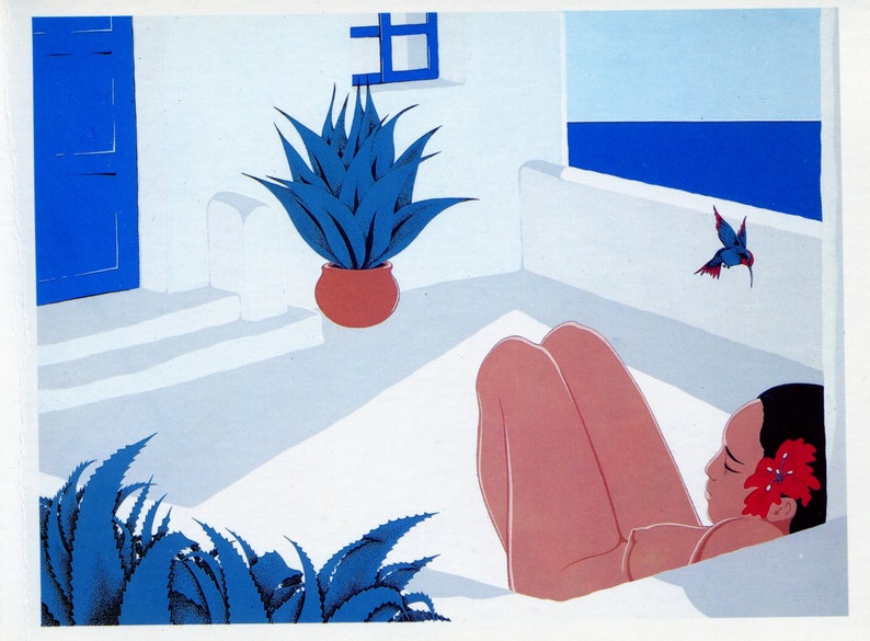 1989 Hummingbird/'s Desire Modern Postcard R001605 American Contemporary Art Evelin Wander Women Artists