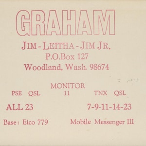 Vintage Ham Radio QSL Karte: KPC-0530 Woodland WA, 1960s Ephemera