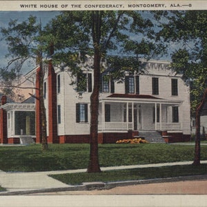 Montgomery AL, Alabama, Maison Blanche de la Confédération, linge de maison, inutilisé, carte postale ancienne originale AL001545