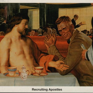 Recruiting Apostles, Nelson De La Nuez, 1999, Misguided Masterpieces, Original Vintage Postcard ART100024