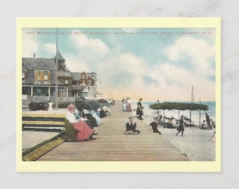 Boardwalk, Point Pleasant, New Jersey NJ Shore, POD Vintage Inspired Postcard