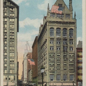 Chicago IL, Illinois, Monroe Street, Michigan Blvd, 1921, carte postale ancienne originale IL001376