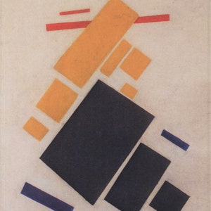 Suprematist Composition: Airplane Flying Painting by Kazimir Malevich Colorful, Modern Greeting Card NCC980634