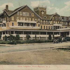 Point Pleasant Beach NJ, New Jersey, Ocean County, Hotel Leighton, c1910 Original Vintage Postcard NJ1598
