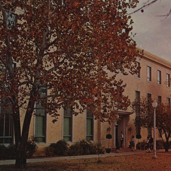 Sherman TX, Texas,  Hopkins Library, Austin College, 1976 Certified Original Vintage Postcard TX9976