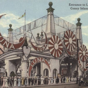 Coney Island NY, Luna Park, Entrance,  REPRO Vintage Postcard Z528530