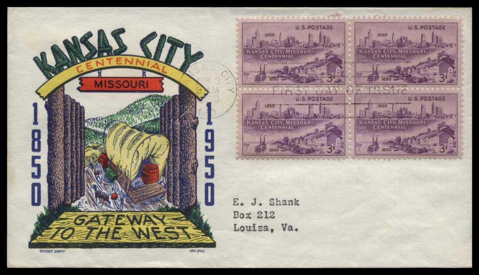 First Day Issue Stamp Kansas City Missouri Centennial Etsy